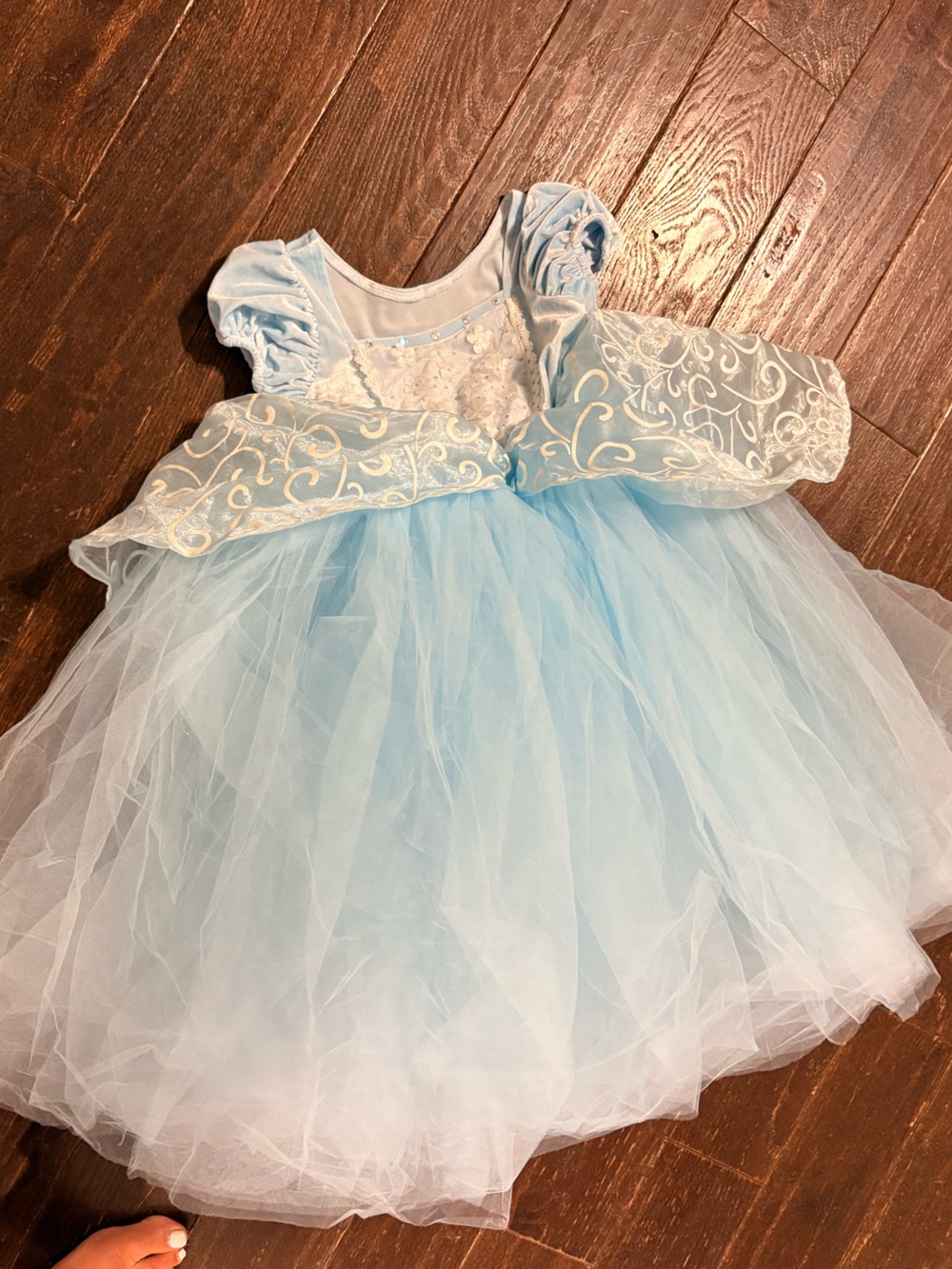 Light Blue Princess Tulle Costume Dress for Kids Cinderella